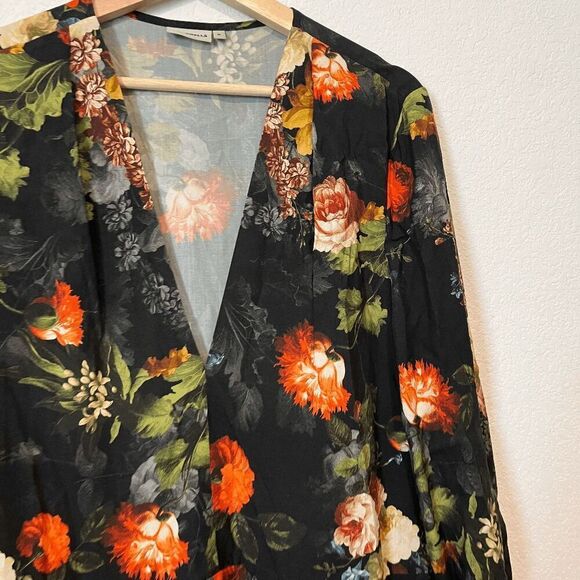 Anthropologie The Odells Floral 3/4 Sleeve Swing Mini Dress Women's Size Medium - Picture 3 of 6